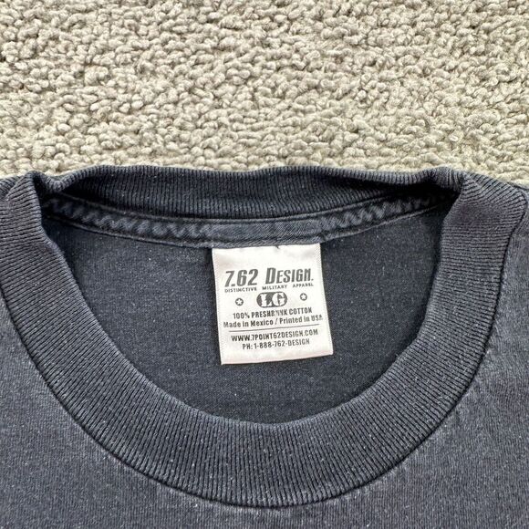 Air Force Shirt Mens L Black Blue Air Supremacy Ensures Victory USAF 7.62 FLAW - Picture 12 of 13